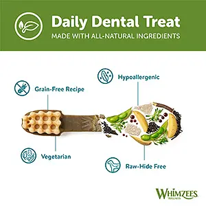 Натуральні ласощі для зубів собак WHIMZEES Dental Treats Toothbrush M 12 шт. - фото 3