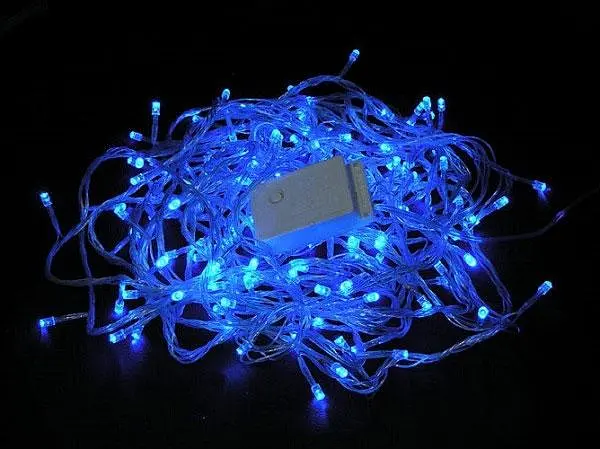 Гірлянда світлодіодна синя 300 LED лампочок гірлянда 13 метрів з білим кабелем новорічна гірлянда - фото 6