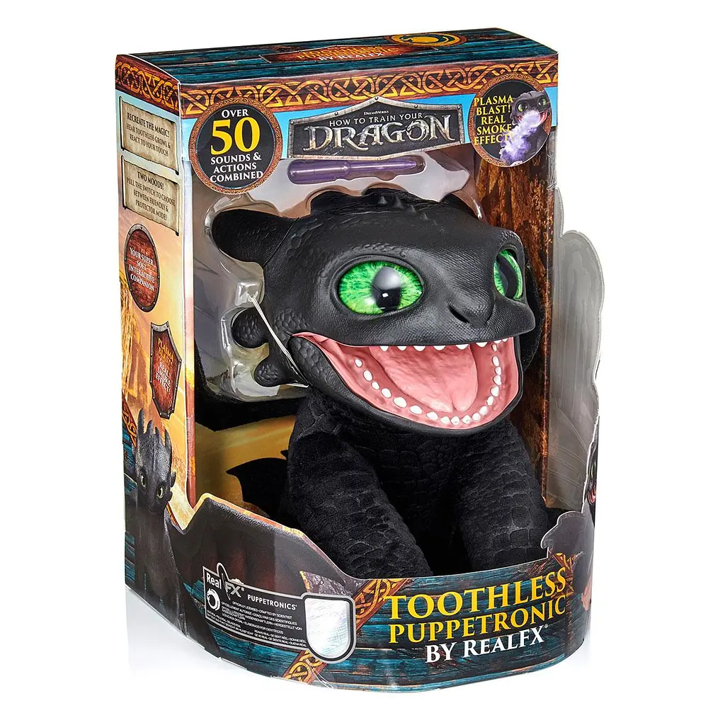 Інтерактивна м'яка іграшка PUPPETRONIC BY REAL FX - БЕЗЗУБИК REAL FX HTTYD-1001-01 - фото 2