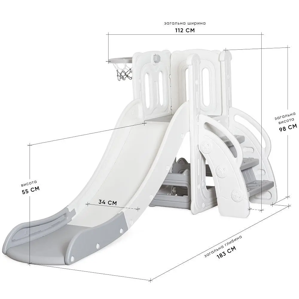 Гірка для дітей Mealux Merida White / Grey (KD-B011 White / Grey) - фото 2