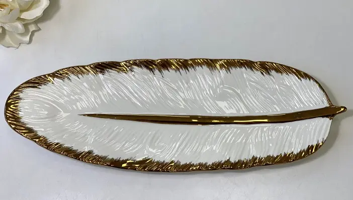 Тарілка "Біле перо", вел 12,5x36x2,5 см