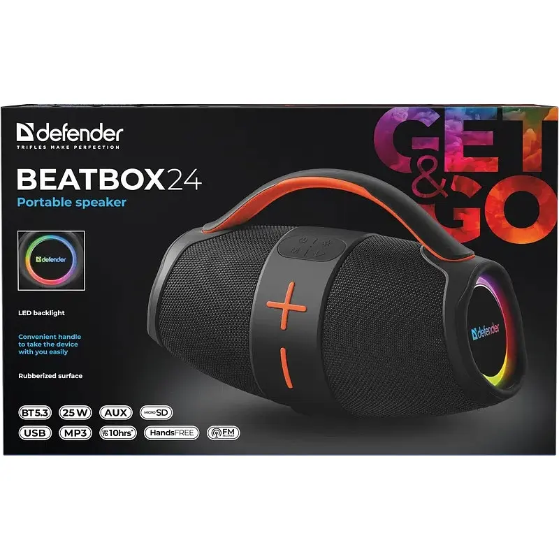 Акустична система 1.0 Defender Beatbox 24, 25Вт Bluetooth/FM/TF/USB/AUX/TWS чорна - фото 7