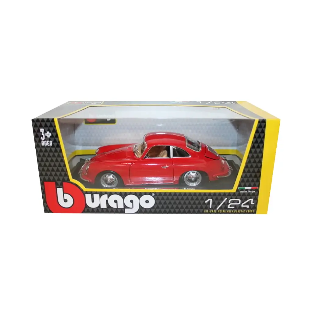 Автомодель - PORSCHE 356B (1961) (асорті слонова кістка, червоний, 1:24) - фото 2