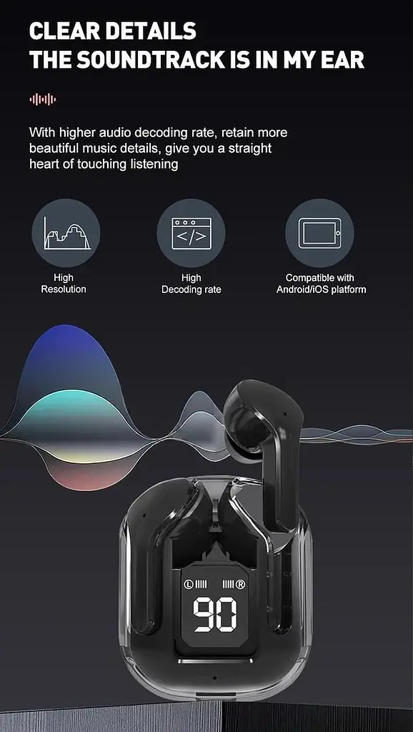 Навушники бездротові Bluetооth TWS Air 31 з боксом для заряджання Black (16499) - фото 4
