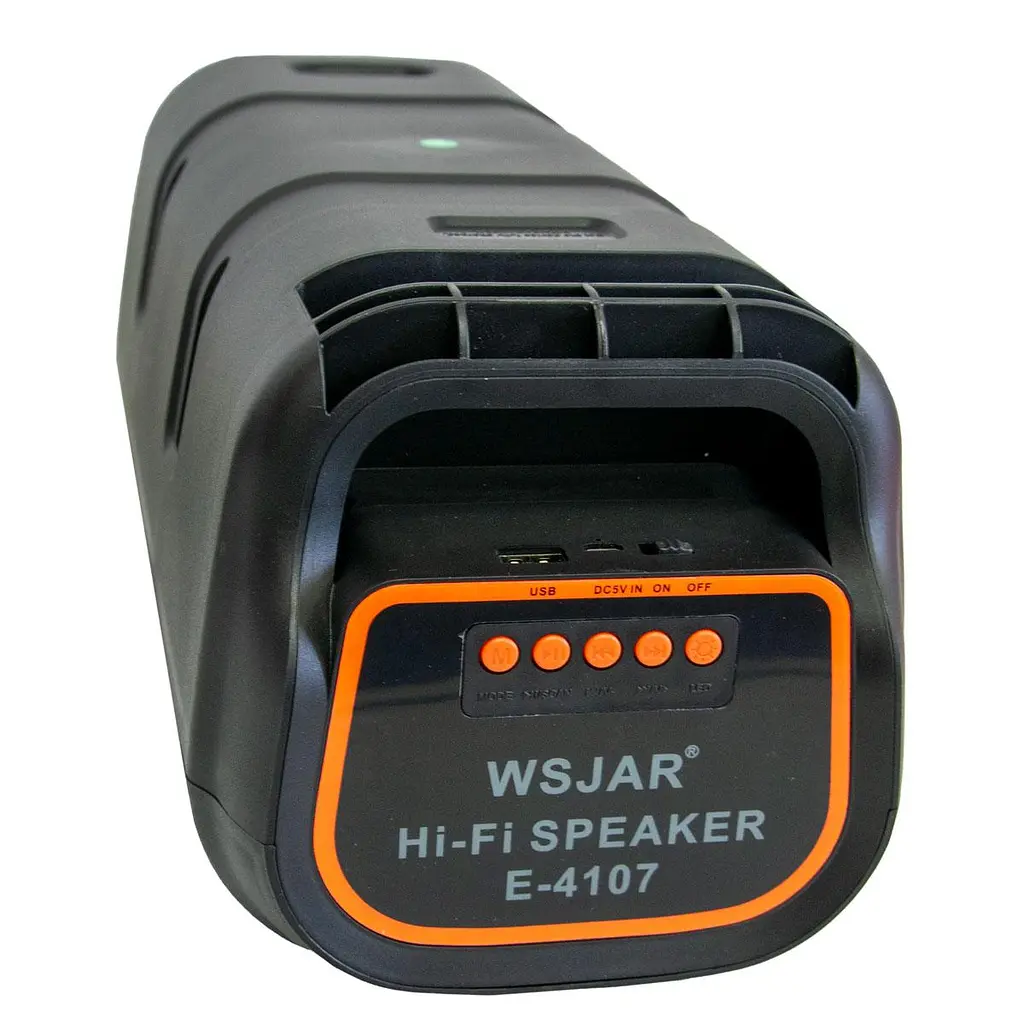 Bluetooth колонка RGB чорна акумуляторна, музична бездротова колонка E4107 BT WSJAR E-4107 - фото 3