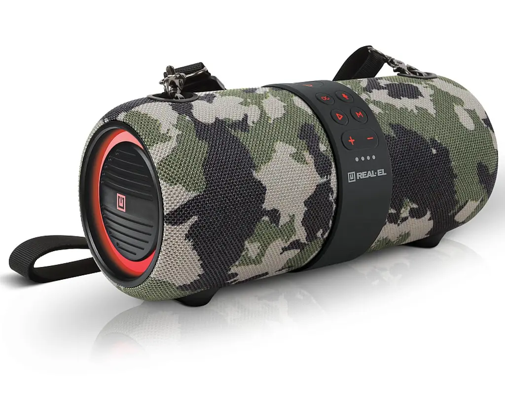 Портативная колонка REAL-EL RX733 24W Bluetooth TWS, RGB, Haki - фото 2