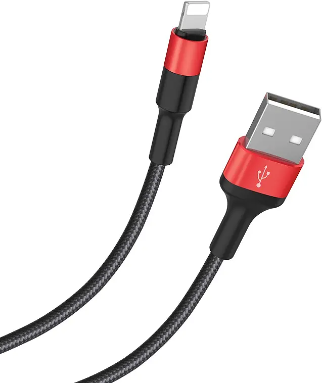 Кабель Hoco X26 Xpress Lightning 1m black red - фото 2