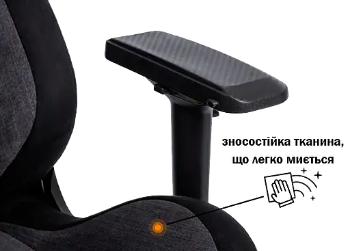 Геймерське крісло GT Racer чорне з темно-сірим (X-8005 Dark Gray/Black Suede) - фото 9