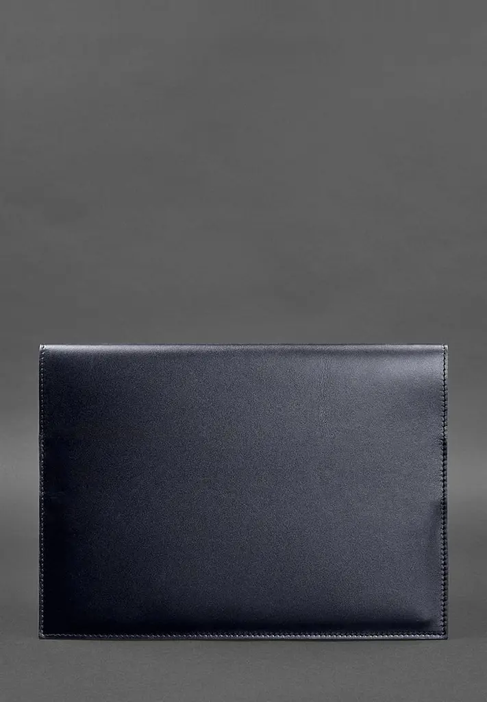 Кожаная папка для документов А4 (на магнитах) темно-синяя - фото 4