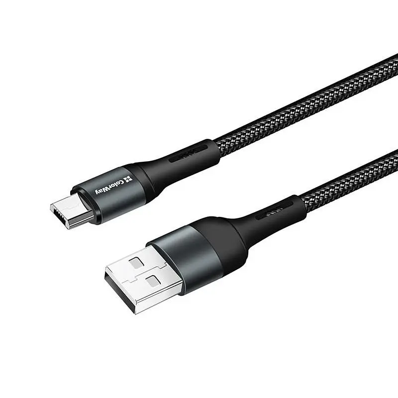 Кабель ColorWay USB - micro USB (M/M), Nylon, 2.4 А, 1 м, Black (CW-CBUM045-BK) - фото 8