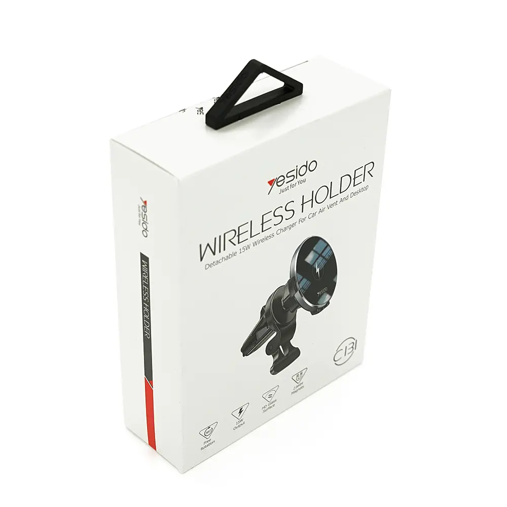 Автотримач Yesido C131+ Wireless Charging 15W, кріплення на решітку, магніт, Black, Box - фото 2