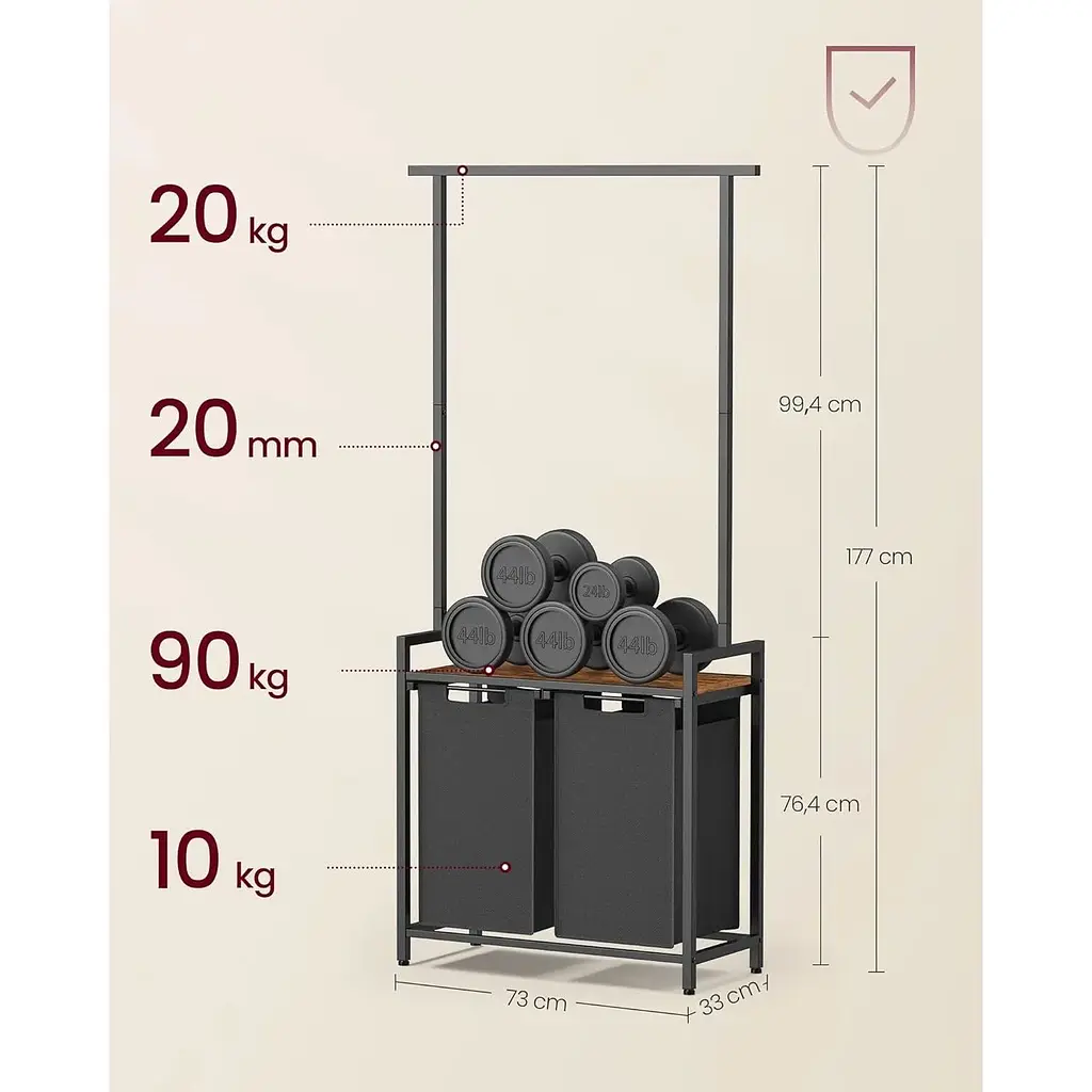 Корзина для белья Leobert Moro 92 л с вешалкой в ​​стиле Loft - фото 7