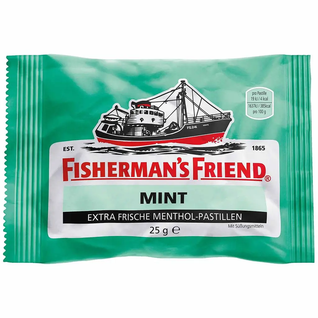 Льодяники Fisherman's Friend Mint Menthol-Pastillen Без цукру 25г