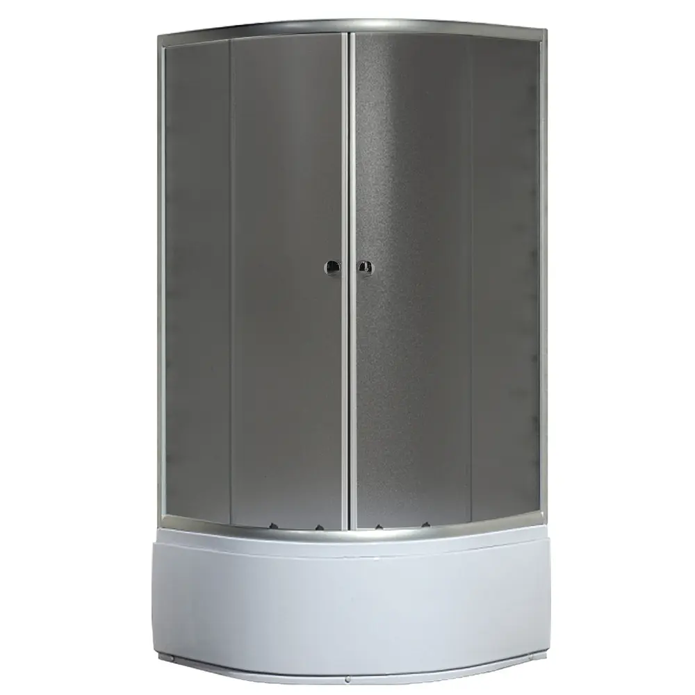 Душова кабіна з високим піддоном Mixxus Plain SCT01-90x90x195-GR Satin сіре тоноване скло 4 мм MI6895, Універсальна, тонований, хром матовий - фото 4