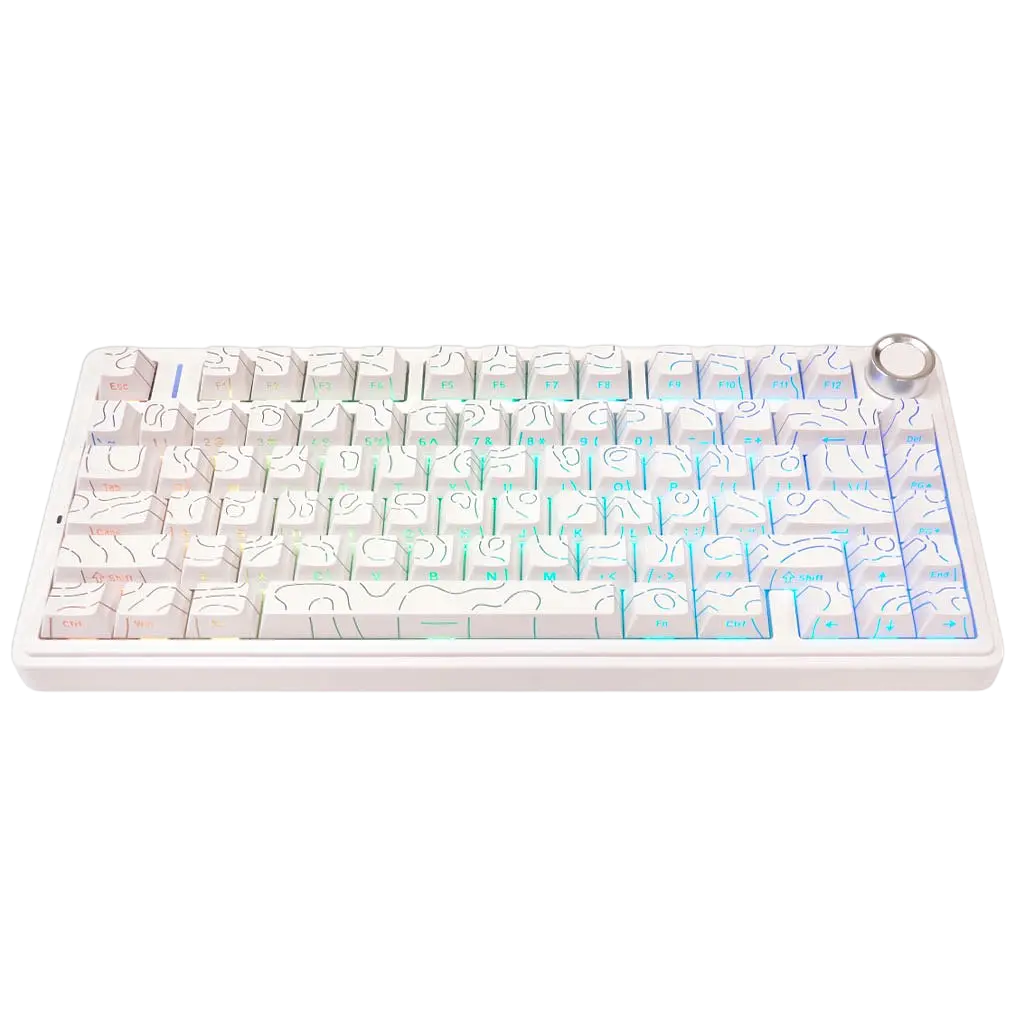 Клавіатура бездротова Aula F75 RGB Side Printed Contours White - фото 3