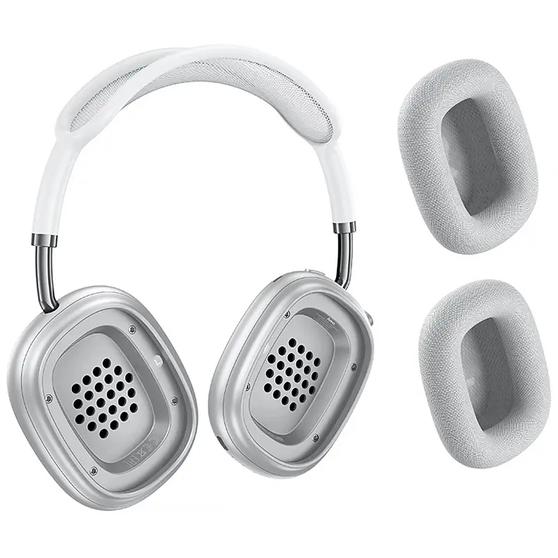 Беспроводные накладные наушники Hoco W65 Plus, ANC, BT5.4, AUX, 400mAh, 45h, Silver - фото 3