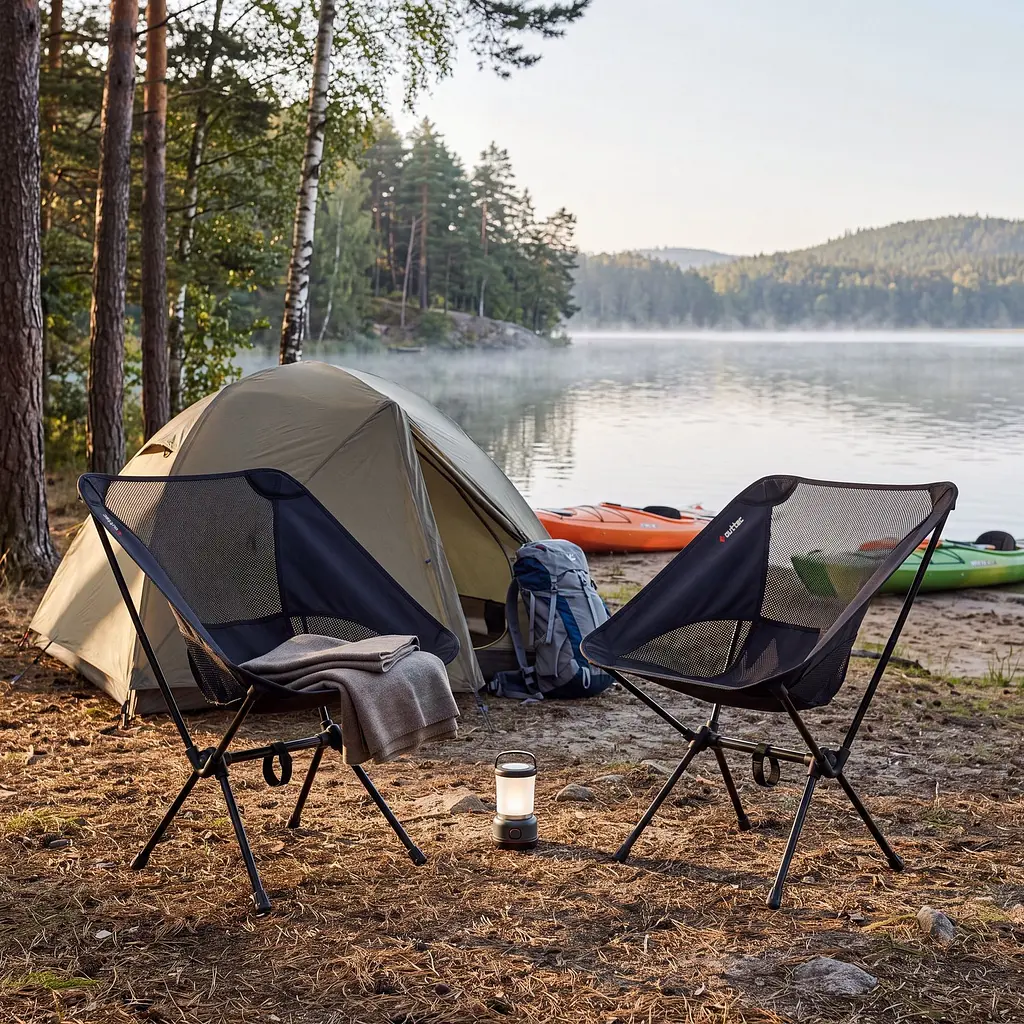 Крісло туристичне ультралегке розкладне Outtec Moon Chair Light з чохлом чорний - фото 4