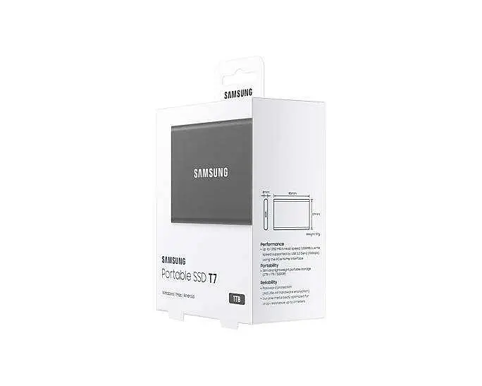 SSD накопичувач Samsung T7 1 TB Titan Gray (MU-PC1T0T/WW) - фото 8
