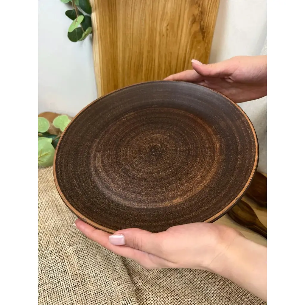 Тарілка 26 см керамічна (глиняна) Гладка - фото 5