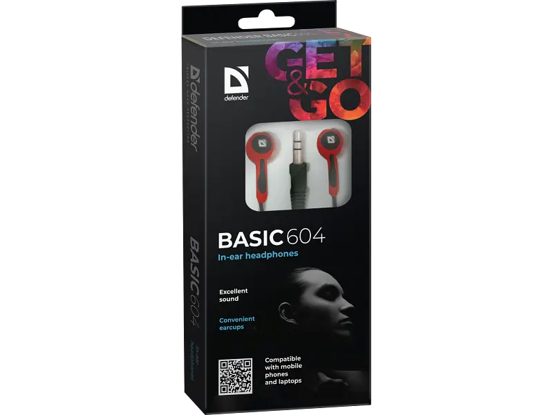 Навушники Defender Basic 604 Black/Red - фото 3