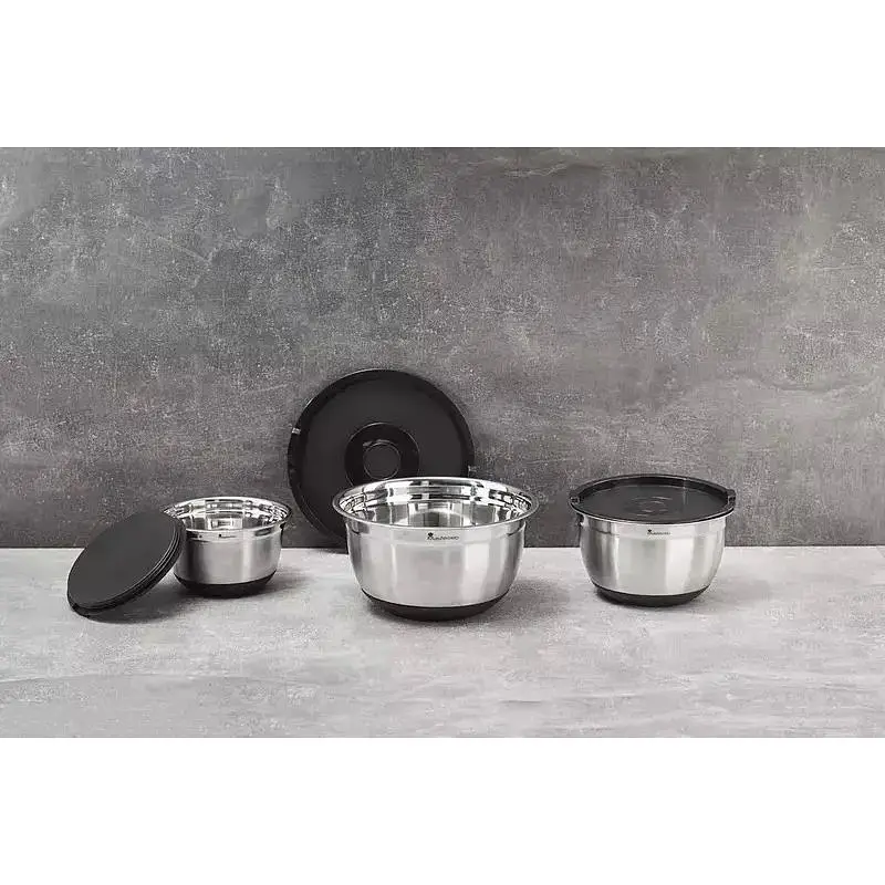 Набір мисок для змішування з кришками MasterPro Foodies collection 18/22/26 см 3 шт. (BGEU-5524) - фото 6
