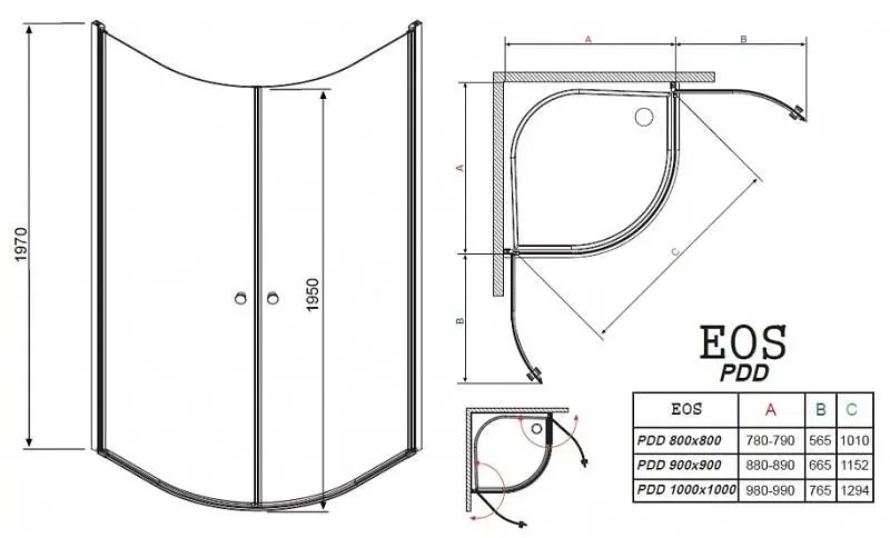 Душова кабіна Radaway EOS PDD 100x100x197 37623-01-01N - фото 9
