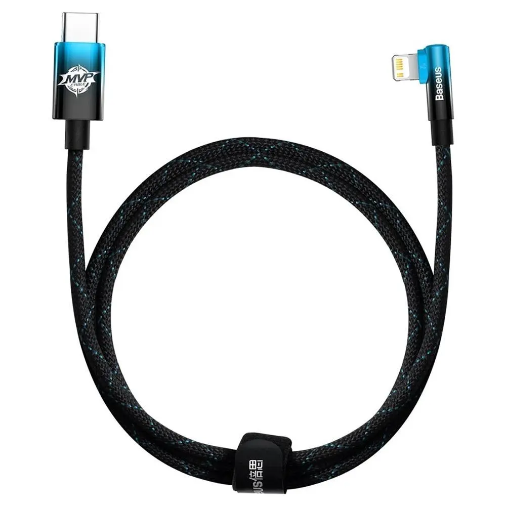 Кабель Baseus MVP 2 USB Type-C - Lightning (M/M), 20W, 1 м Black/Blue (CAVP000221) - фото 7