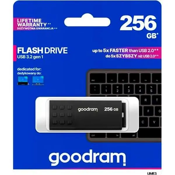 Флеш пам'ять 256GB UME3 60R/20W BLACK USB 3.2 Gen 1 UME3-2560K0R11 - фото 2