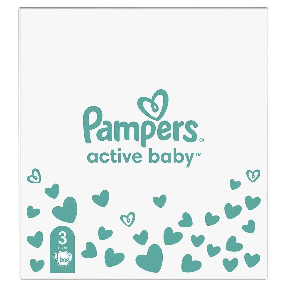 Набір підгузки Pampers Active Baby Розмір 3 (6-10 кг) 208 шт. - фото 2
