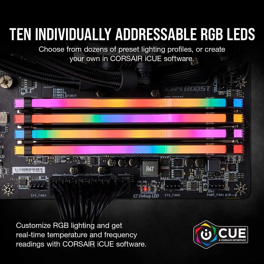 Модуль пам'яті Corsair DDR4 16Gb (2x8) Vengeance RGB Pro Black 3200 MHz (CMW16GX4M2E3200C16) - фото 3