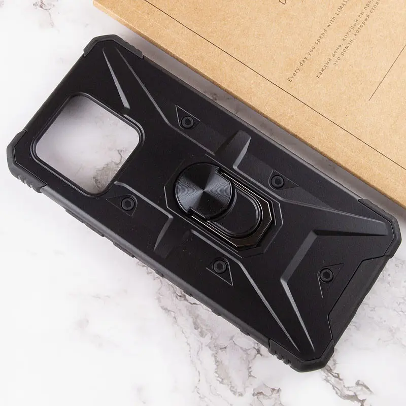 Ударостійкий чохол Pathfinder Ring для Xiaomi Redmi 10C / Poco C40 Чорний / Black - фото 4