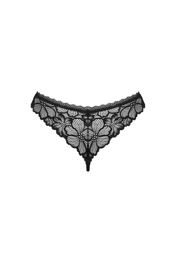 Трусики-стринги Obsessive Serafia XL/2XL чорний - фото 6
