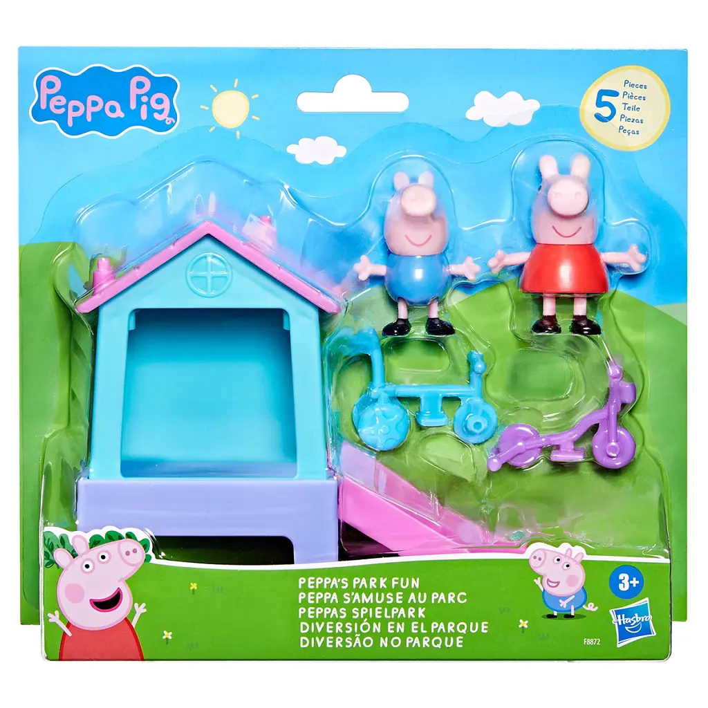 Ігровий набір Peppa Pig Веселощі у парку з фігурками Пеппи та Джорджа, гіркою і велосипедами - фото 3