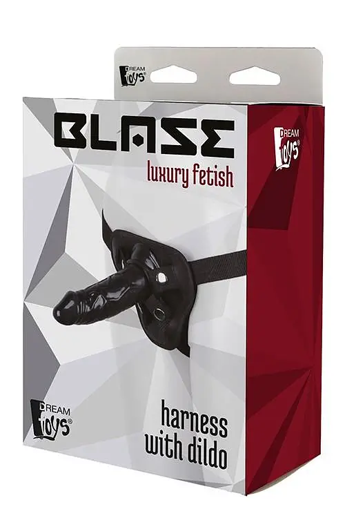 Страпон Dream Toys Blaze Harness with Dildo, 13 см (чорний) - фото 2
