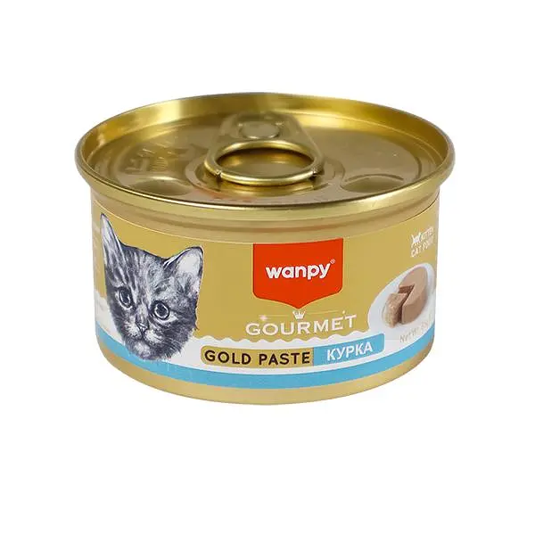 Вологий корм для кошенят Wanpy Gourmet Gold Paste Chicken консерви Ванпі Курка паштет, банка 85 г