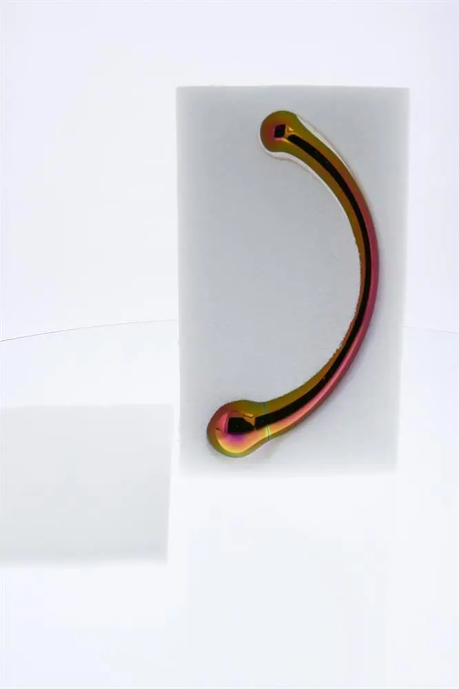 Двухсторонний фаллоимитатор Glamour Glass Curved Wand 21 см мульти - фото 5