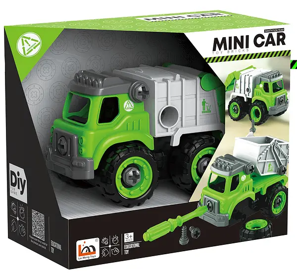 Конструктор DIY Spatial Creativity Мусоровоз LM9041, зеленый (CJ-1614182) - фото 4