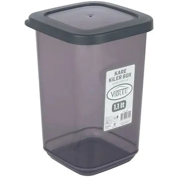 Контейнер для сыпучих продуктов Violet House 1.1 л черный (0310 Transparent Black) - фото 2