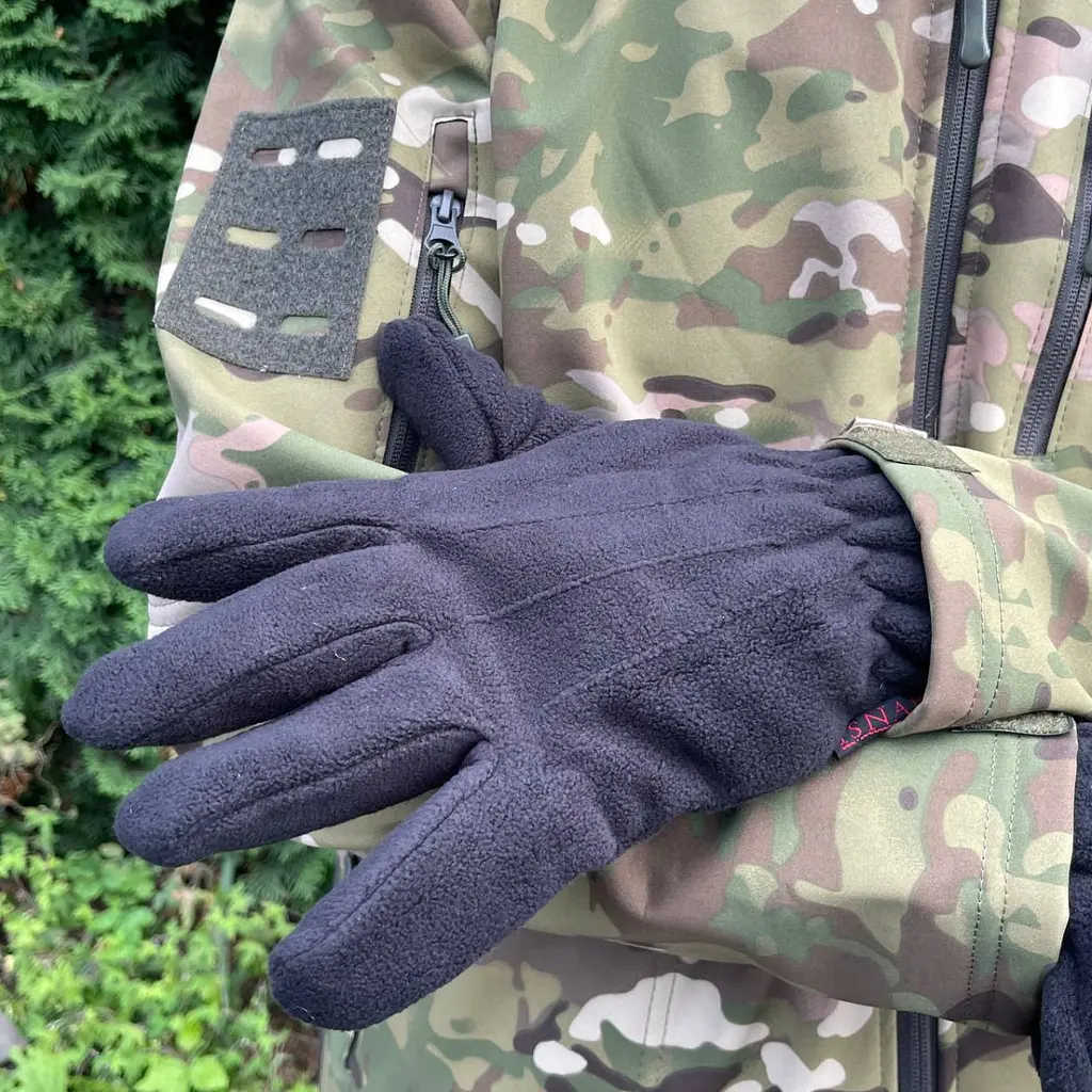 Рукавички тактичні флісові Туреччина ЗСУ 8683 чорні - фото 4