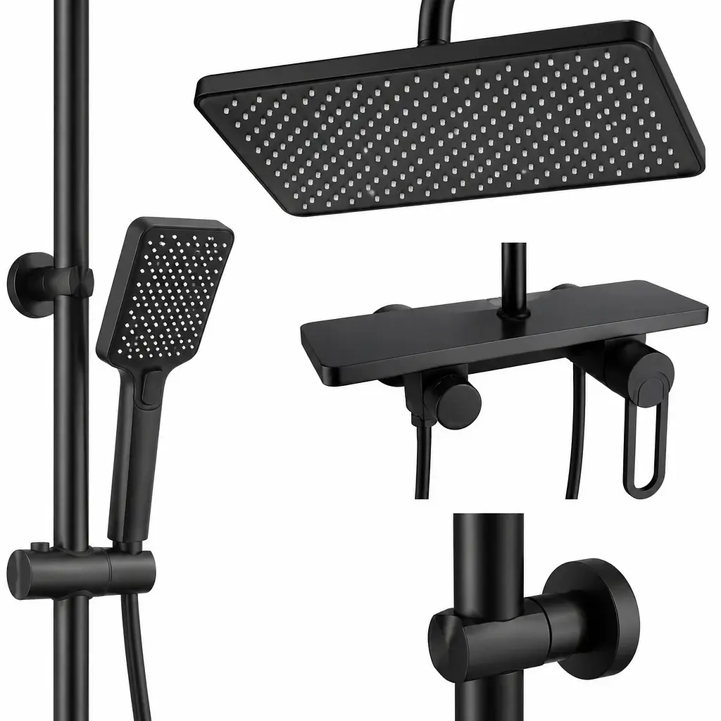 Змішувач для ванної кімнати Shower Set AND YLN16001H • Душова система з верхнім душем, ручною лійкою та стійкою - фото 5