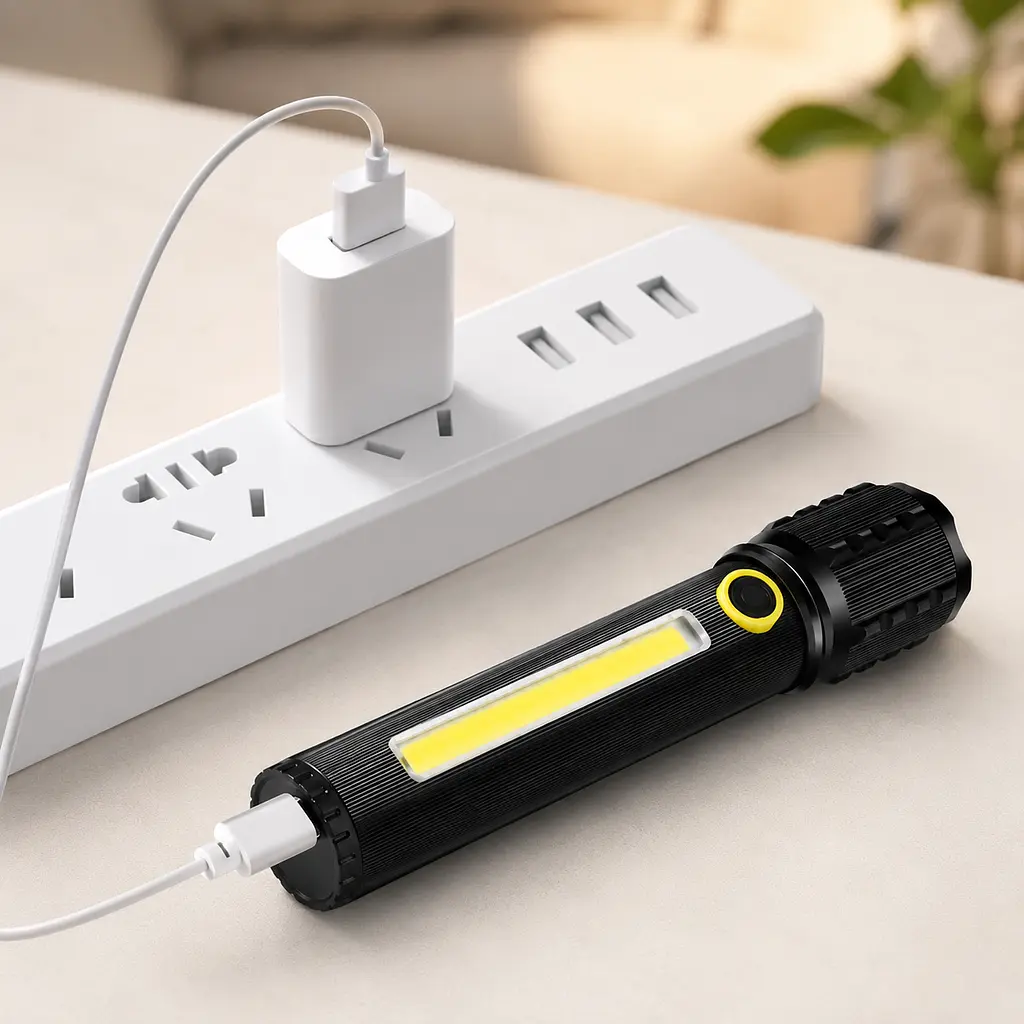 Ліхтарик ручний Bailong BL-C63 USB / Ліхтар потужний алюмінієвий водозахищений з USB / Ліхтар світлодіодний ручний зі зумом - фото 4