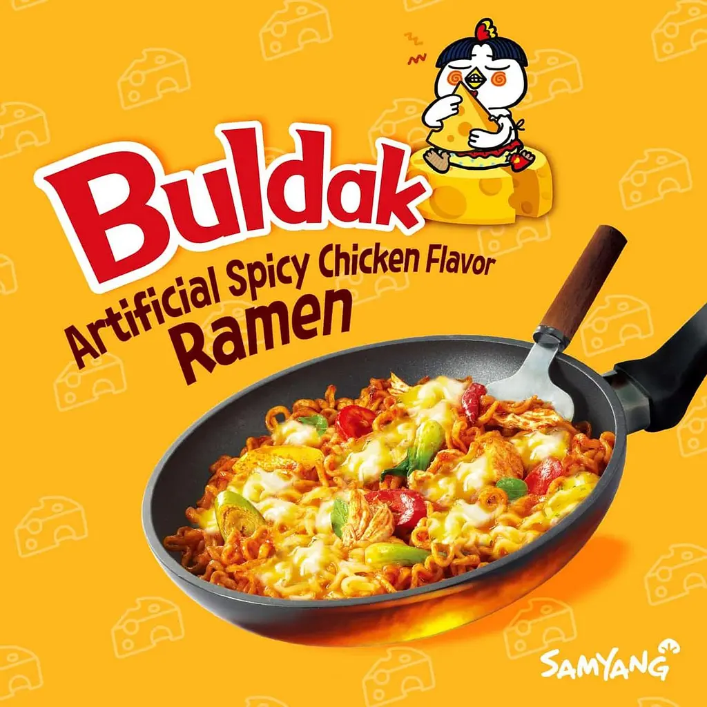 Локшина швидкого приготування Samyang Buldak Four Cheese Hot Chicken Ramen Noodles 130 г - фото 5