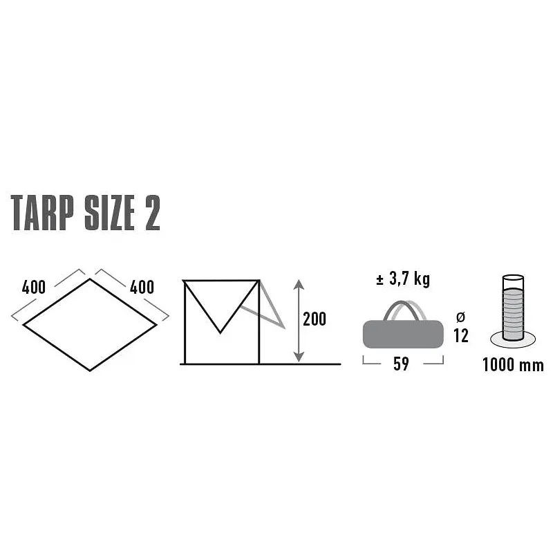 Тент High Peak Tarp 2 4 x 4 m Grey (10034) - фото 3