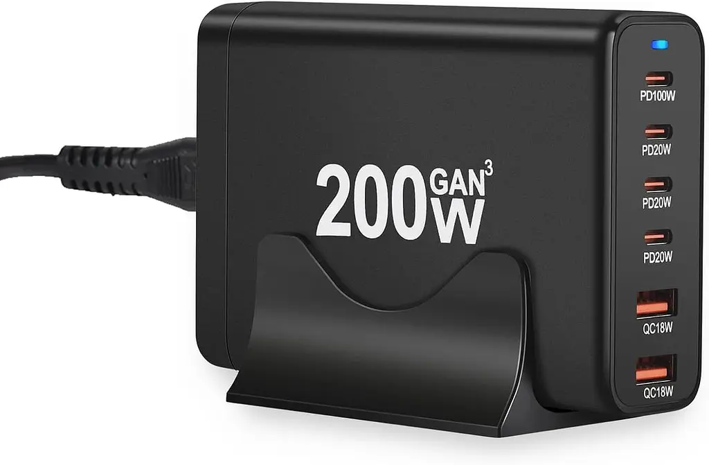 Мережевий зарядний пристрій USB-C 200W 6-портовий - фото 3