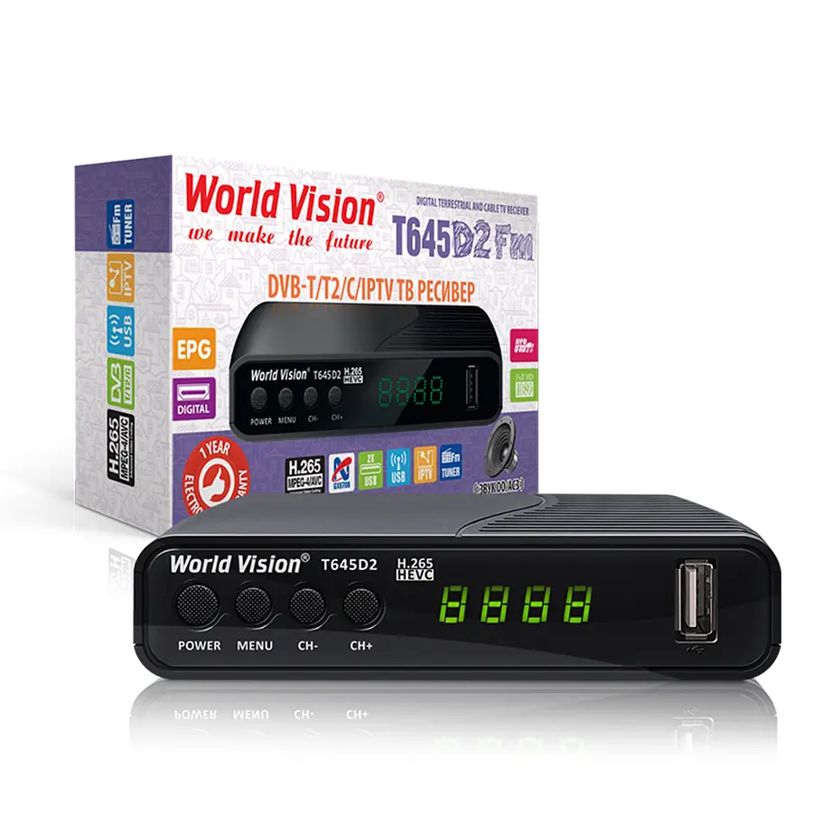 Эфирный Т2 ресивер цифровой тюнер World Vision T645D2 - фото 3