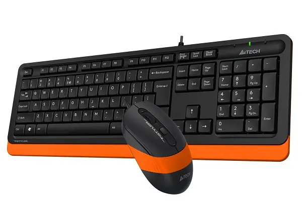 Комплект A4Tech Fstyler Sleek Multimedia Comfort F1010, Black/Orange, клавіатура+миша, USB (F1010-BO) - фото 3