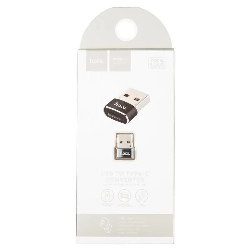 Adapter Hoco UA6 USB -> Type-C Black - фото 7