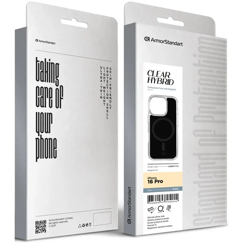 Чохол до мобільного телефона Armorstandart Clear Hybrid MagCase Apple iPhone 16 Pro Black (ARM91731) - фото 3