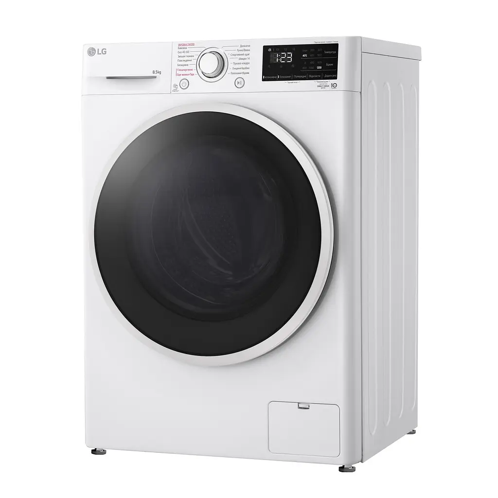 Пральна машина LG фронтальна, 8,5 кг, 1200, A+++, 48см, дисплей, пара, інвертор, білий (F2V3GS7WW) - фото 5