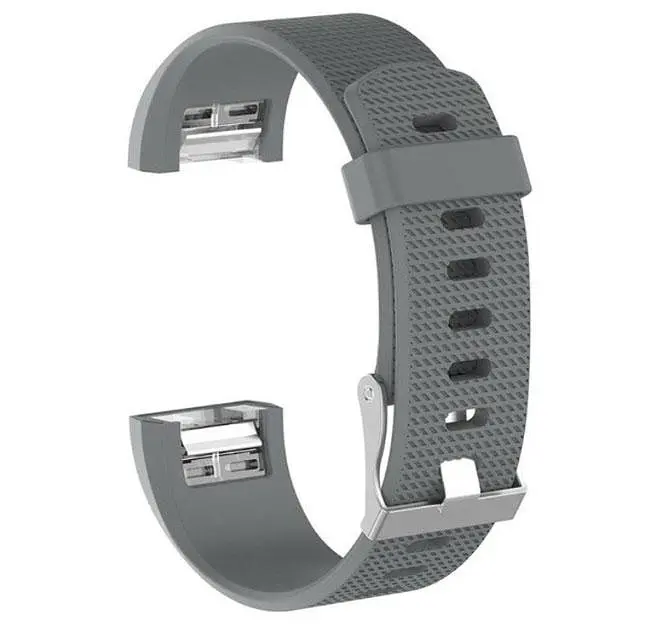 Силіконовий ремінець для фітнес браслета Fitbit Charge 2 Grey L - фото 3